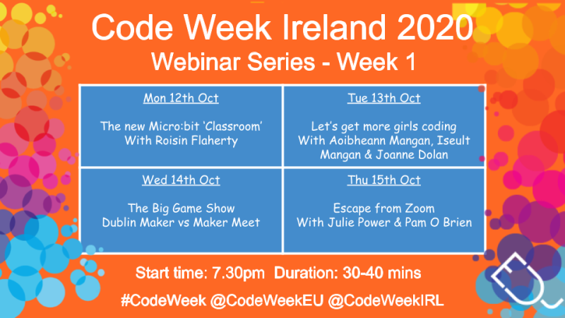 EU Code Week Webinars Week 1