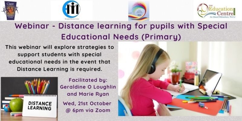 Webinar Distance learning for pupils with Special Educational Needs Primary 1 1