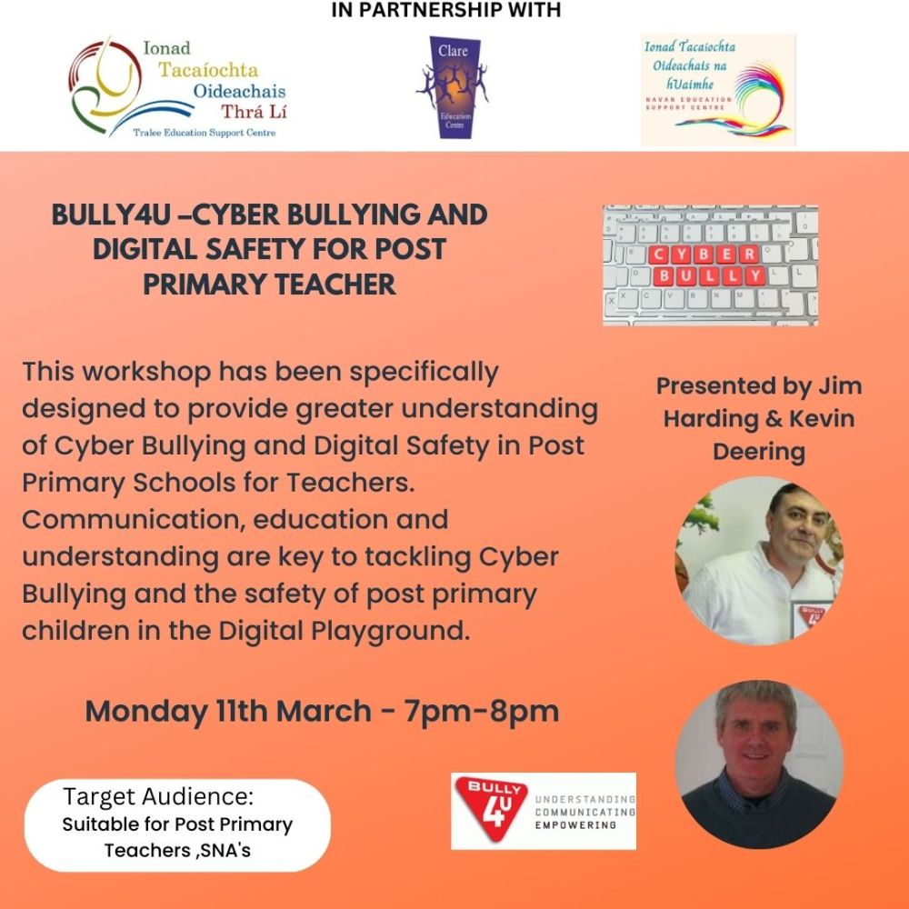 march 11 cyber bullying for post primary teachers