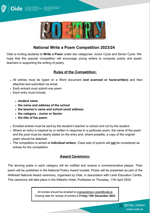 national write a poem poster