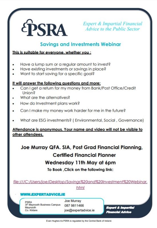 savings and investments 11th may