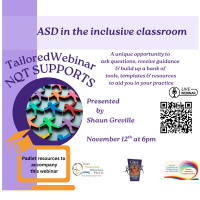25TRA573 NQT Webinar series- ASD in the Inclusive Classroom- Best Practices & Approaches
