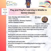 26TRA560 Play and Playful Learning in Middle to Senior Classes -Simple approaches to planning, observing and assessing learning through play