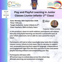 26TRA559 Play and Playful Learning in Junior Classes (Junior Infants- 2nd Class)